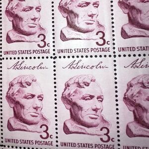Vintage 1959 Scott # 1114 Bust Of Lincoln -3c - NMNH Full Sheet of 50 Stamps